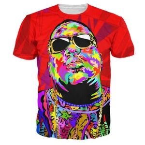 Biggie Shades T-Shirt influential rappers Notorious B.I.G. Size Womens Large-XL